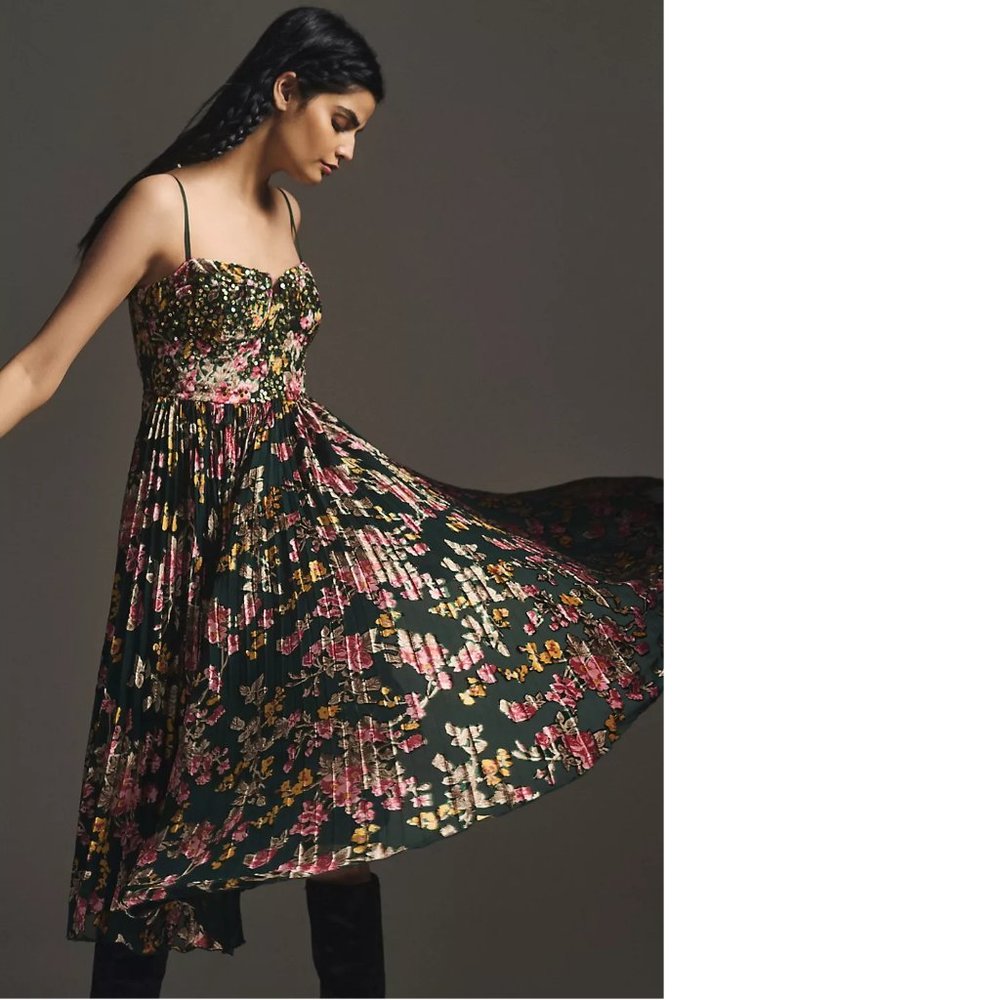 Anthropologie Verb by Pallavi Singhee Smocked Corse dress XSP PXS new
